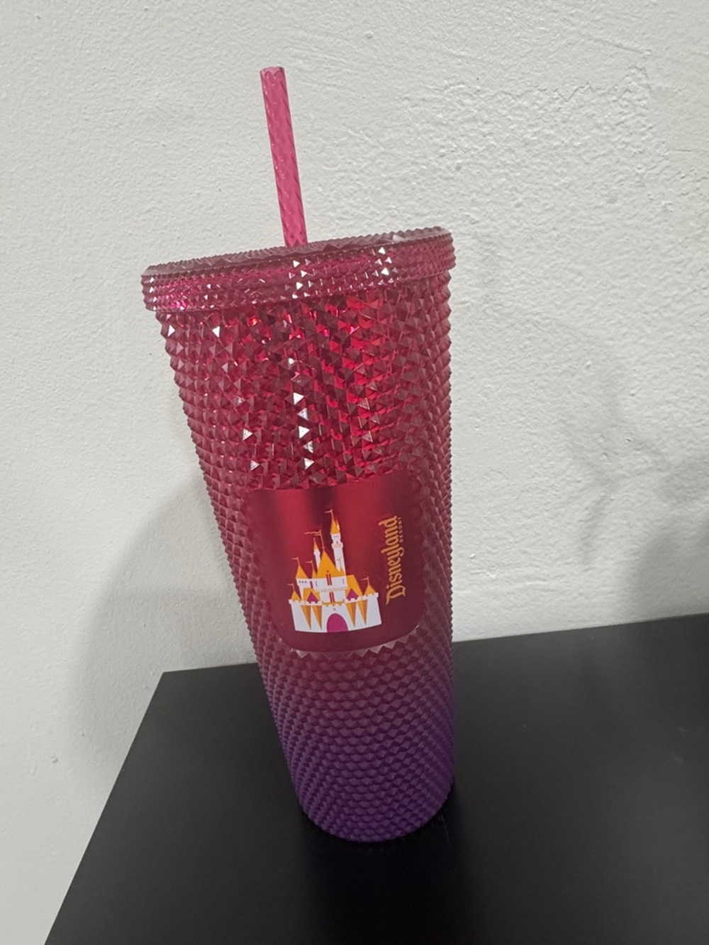 Disney Ombre Studded Starbucks Cup  in Pink and Purple with Straw